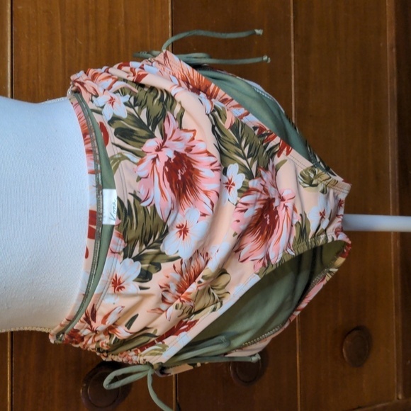 Kona Sol Floral HIGH-WAISTED Full Cut BIKINI Bottom - Picture 1 of 9